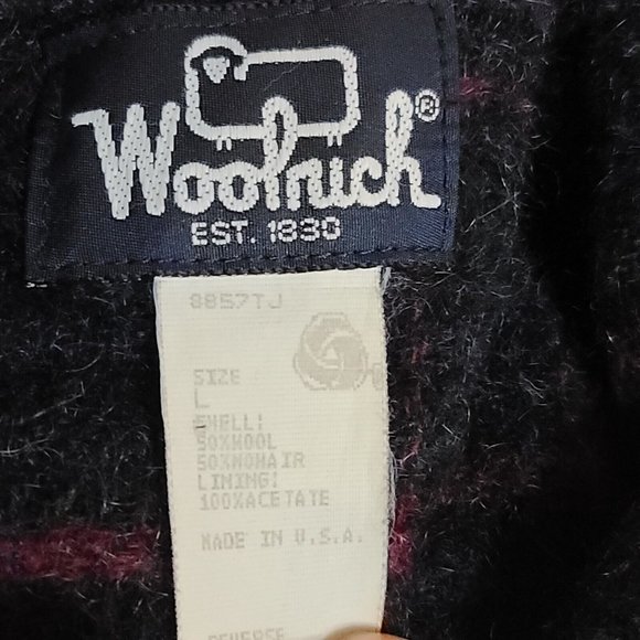 Vintage Woolrich Women's Large Wool Mohair Blazer Jacket Coat Plaid Multicolor - Picture 9 of 10
